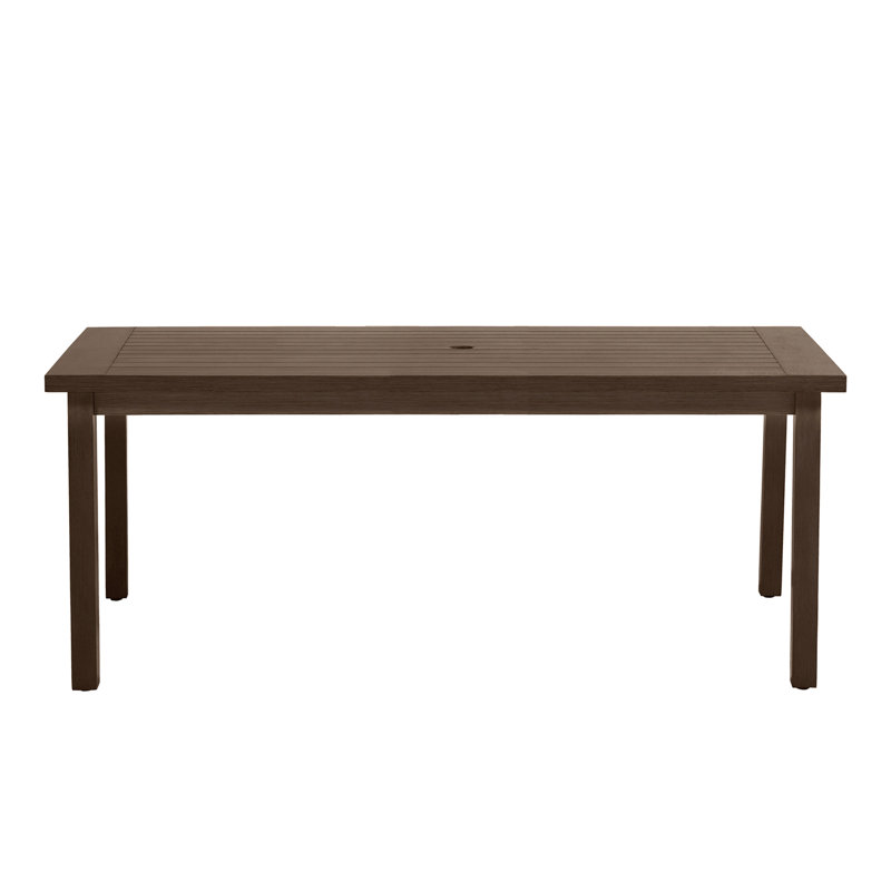 Club Aluminum Outdoor Dining Table, Oak