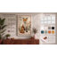 Sitting Fox with Flowers Japandi 1 Piece Wrapped Canvas Wall Art-1748802531-1748802532