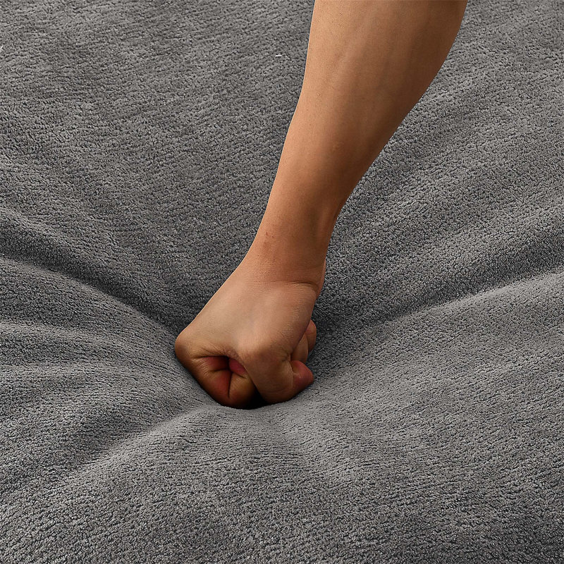 Grand canapé à billes avec repose-pieds et coussin de taille pour un confort et une détente ultimes., Chenille orange