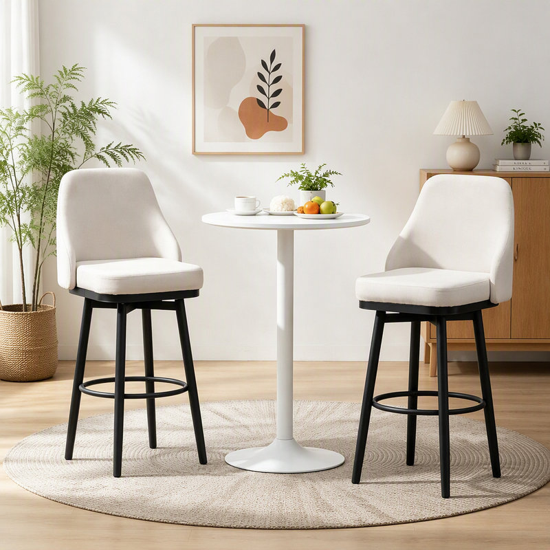 Chaises contemporaines à hauteur de comptoir, tabourets de bar pivotants modernes, élégantes chaises de bar à haut dossier (seulement 2 tabourets de bar)