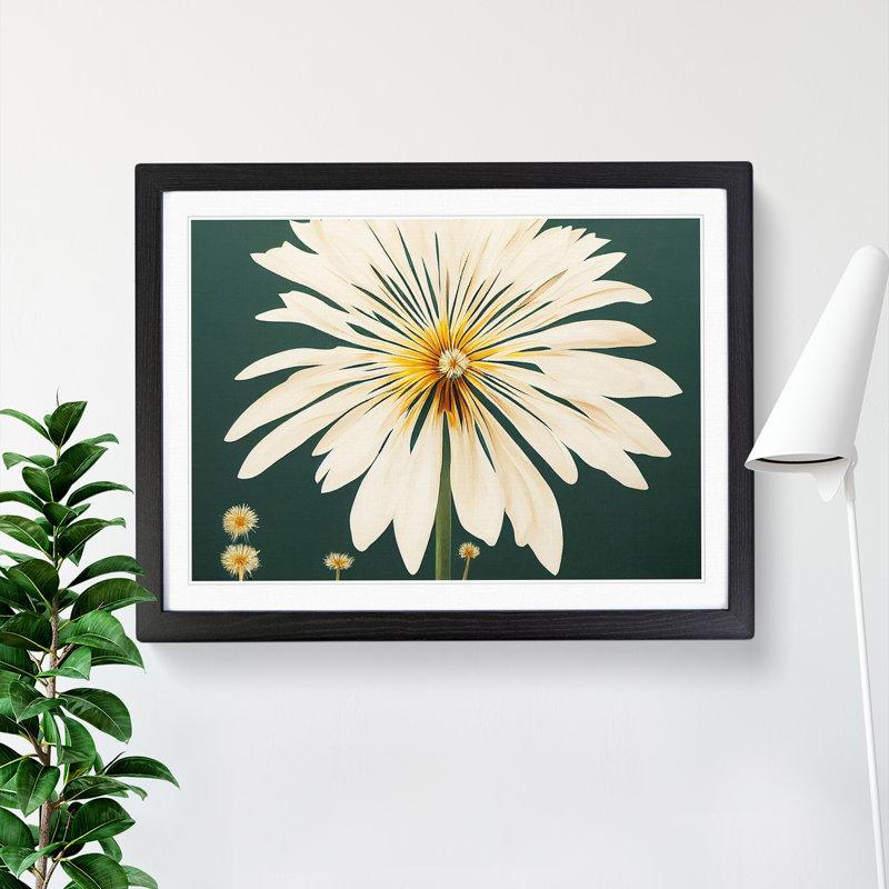 Idyllic Flower - Single Picture Frame Print, 46cm H x 64cm W x 2cm D, Black