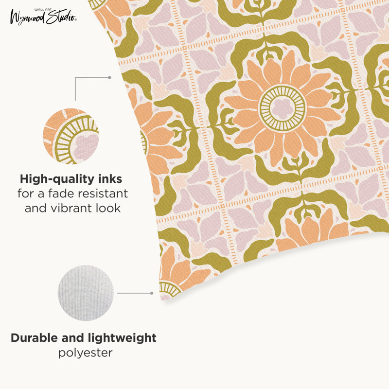 Housse de coussin floral en polyester