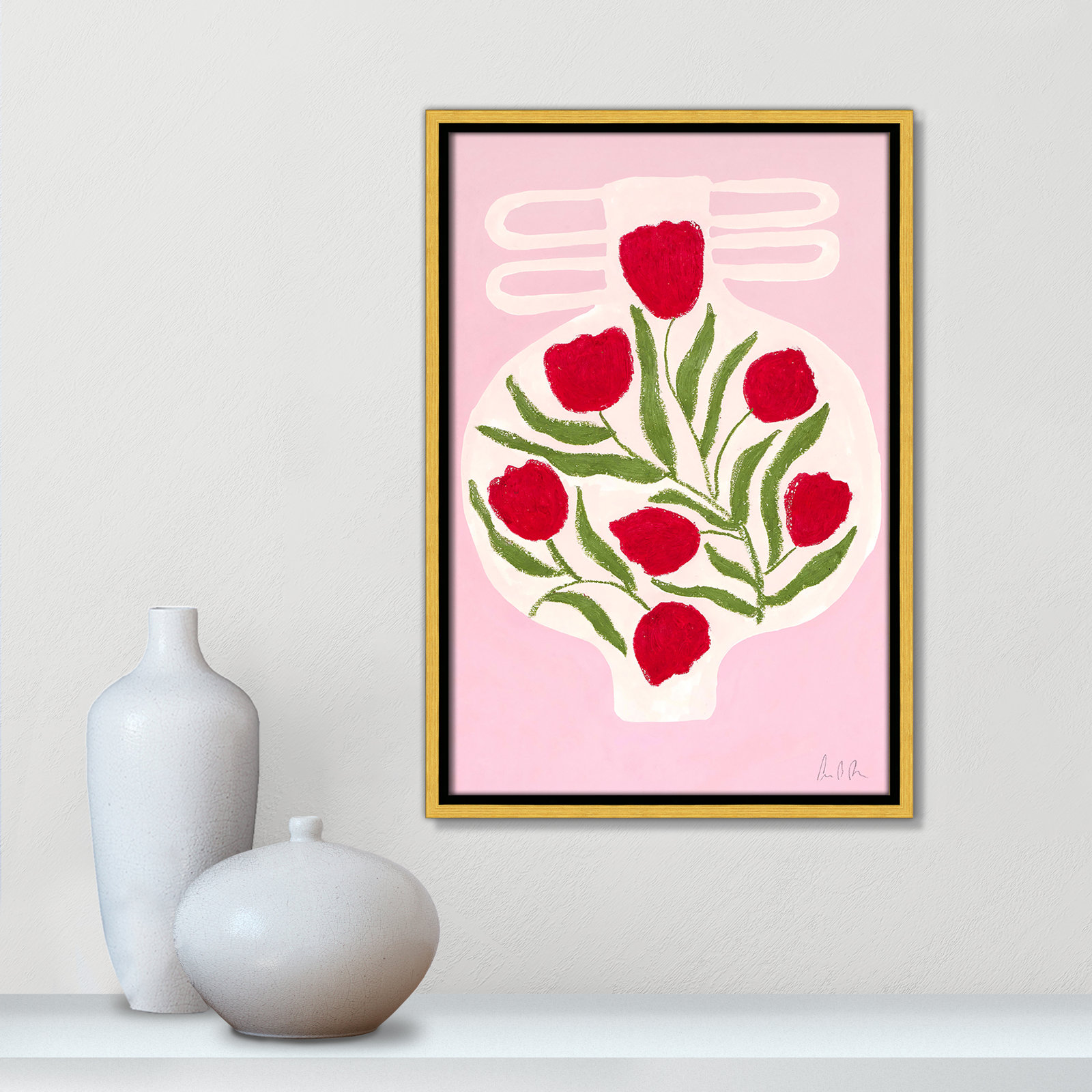 Vase No. 02 Print by Camilla Bergqvist, 19.5" H x 13.5" W, Gold