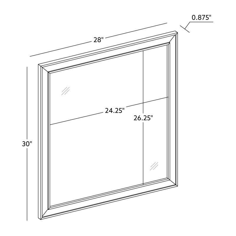 LaRay 22 Wood Mirror, 28 x .875 x 30