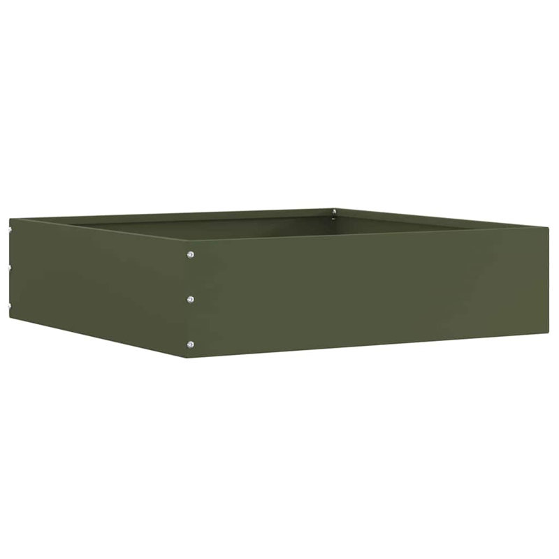 13 cm H Steel, 13cm H x 50cm W, Olive Green