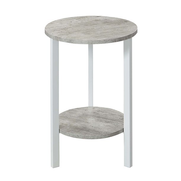 Support à plantes rond Migues, H 23,75 po x L 15 po x l 15 po, Faux bouleau / blanc