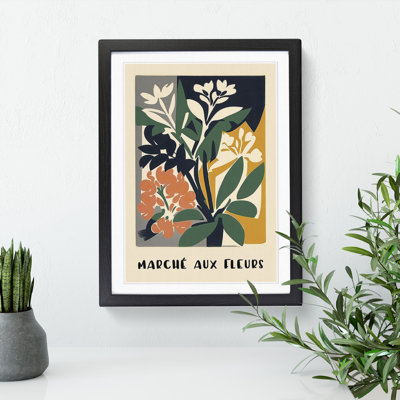 French Flower Market Exhibition No.8 - Single Picture Frame Print on Wood