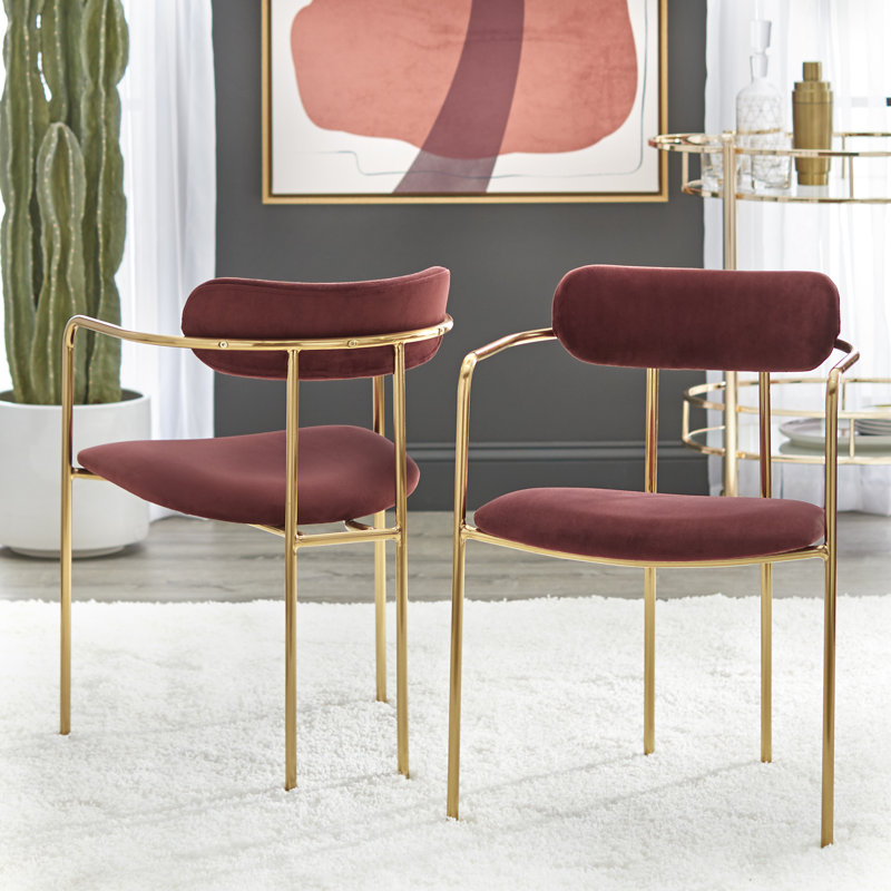 Chaise avec accoudoirs Carrigan, Figue