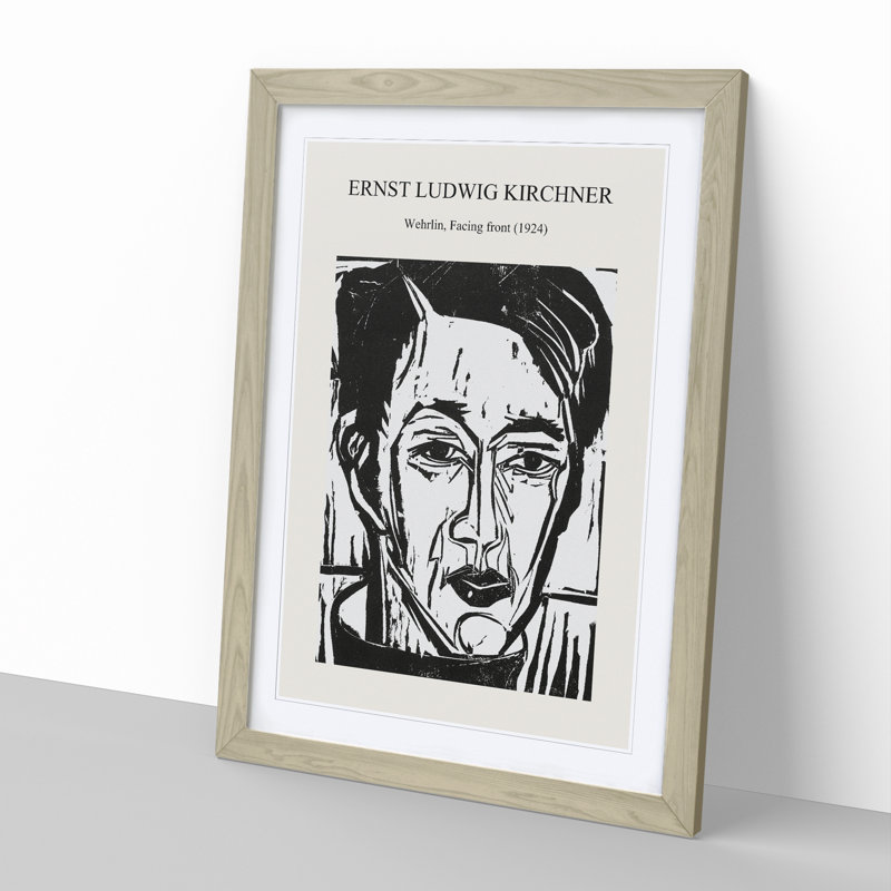 Portrait of Wehrlin Print by Ernst Ludwig Kirchner - Picture Frame Painting, 65cm H x 48cm W x 2cm D, Oak Framed
