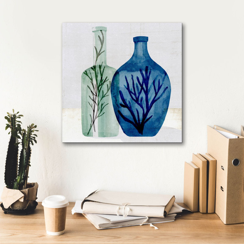  «Laura Gibson _sea Glass Vase 1» par Annie Warren, art mural sur toile, 18 po x 18 po