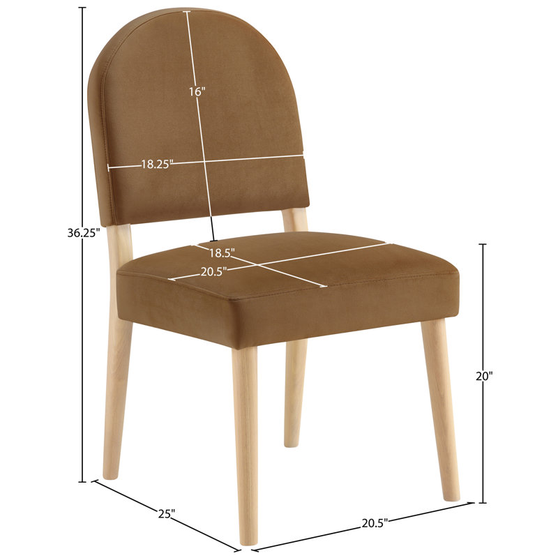 Chaise rembourrée Varinelle, Velours selle, Naturel