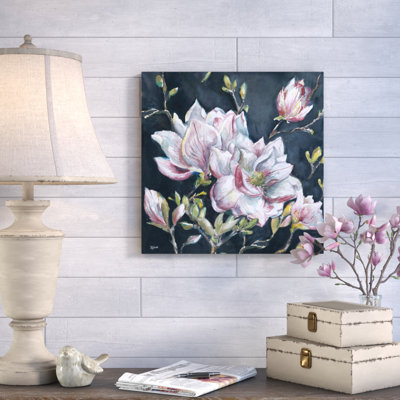 «Magnolia on Black» par Tre Sorelle Studios - reproduction d'art sur toile