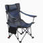Chaise de camping d'extérieur pliante / portative / inclinable réglable (réglage à trois niveaux), poches latérales et porte-gobelet, sac de transport, bleu foncé