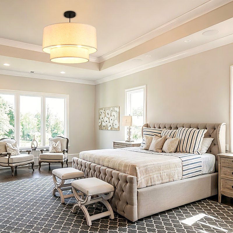 3-Light Dimmable Drum Chandelier