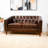 Elegant Diamond-Stitched Loveseat with Birch Wood Legs, for Contemporary and Comfortable Living Spaces.-2130302003-2129855332