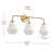 Berlyn 3-Light Glass Shade Gold White Finished E26 Dimmable Farmhouse Vanity Light Fixture