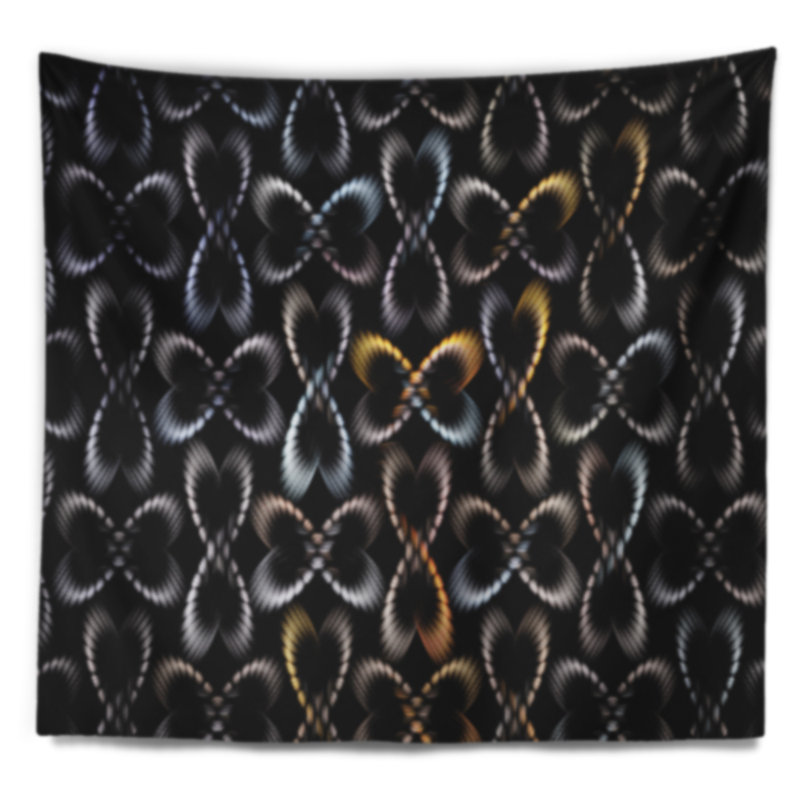 Motif abstrait de tapisserie papillons, H 78 po x l 92 po