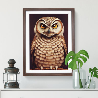 XV1022-3137X Owl Portrait No.3 - Single Picture Frame Print
