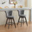 (Set Of 2) 18" W X 36" H Luxury Medieval Modern Style Velvet Upholstered Bar Stools, With Back And Hand Tufted Button Trimmed Edges Rubberwood Base Frame Counters-540686266