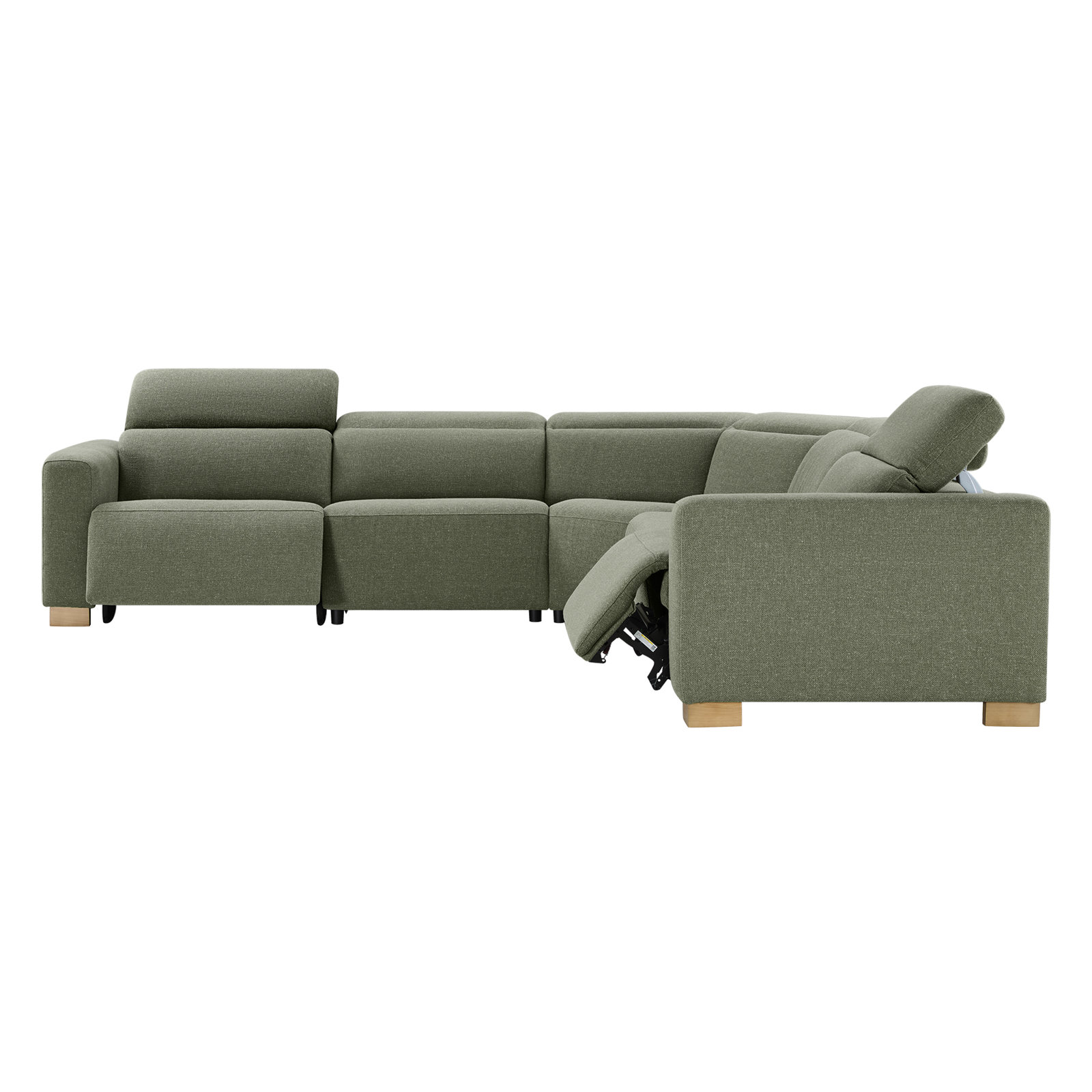 Upholstered Power Reclining Sofa With Adjustable Headrest, Marin Twig Performance Linen Blend