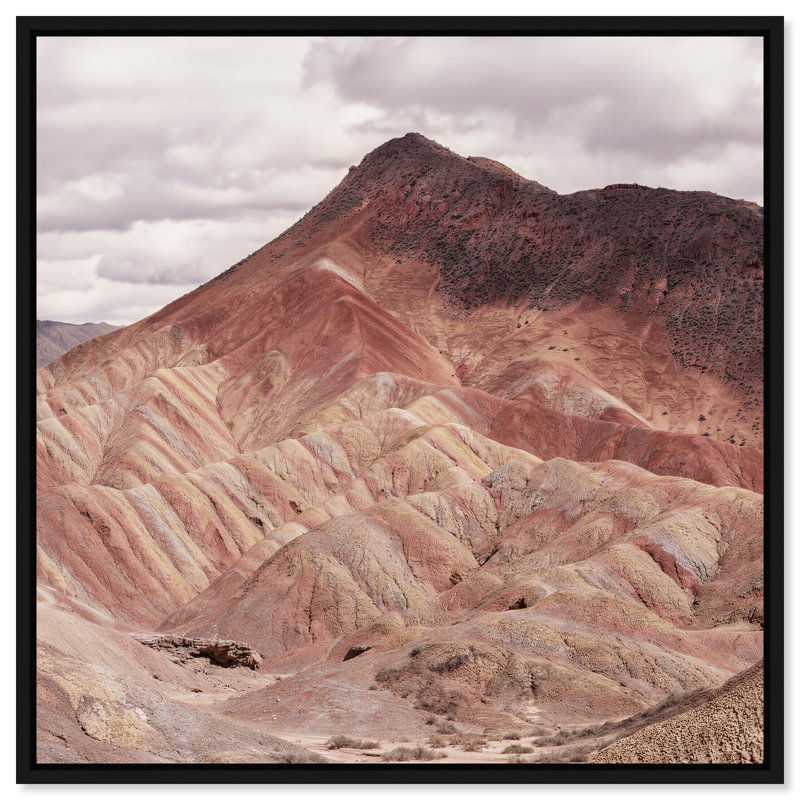 Blush Mountain Print by Oliver Gal, 13" H x 13" W, Black Floater Frame