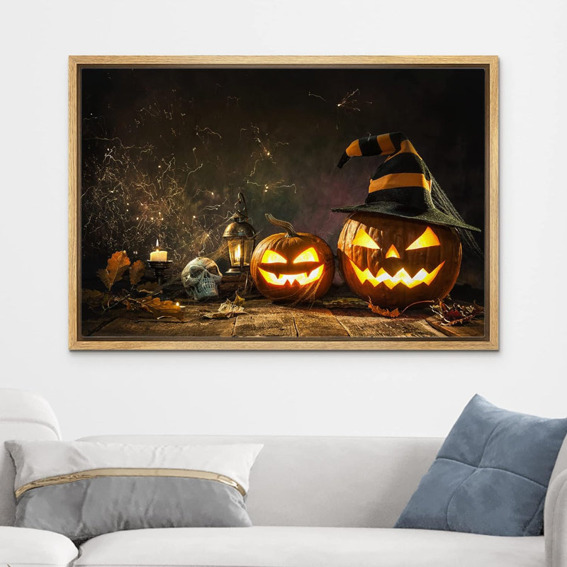Moody, crâne de sorcière effrayant, crâne de citrouille, fête, Halloween, Moody, illustrations sombres, œuvre d'art moderne