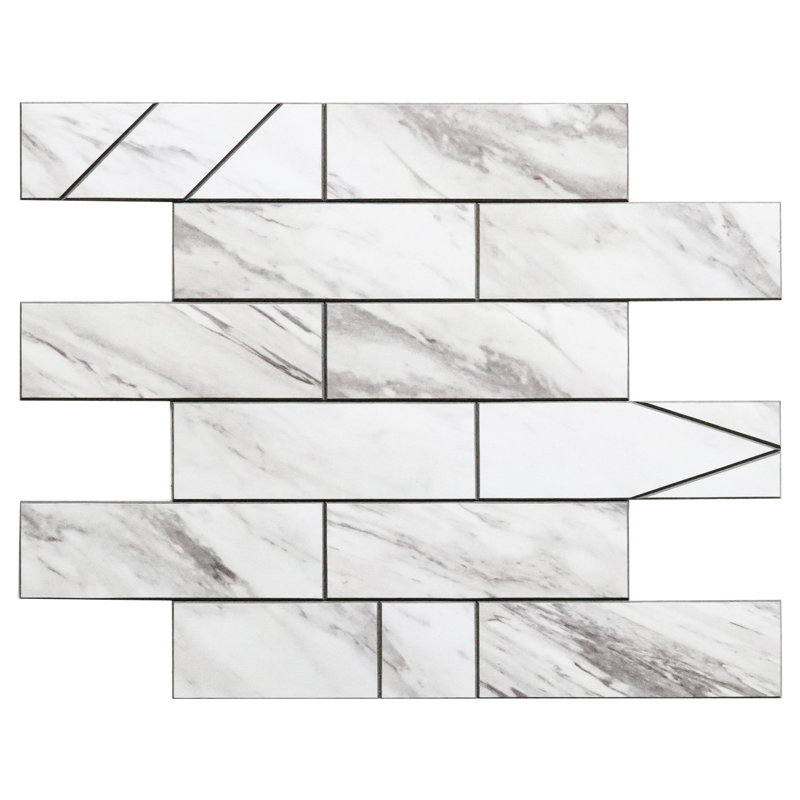 6 in. W x 2 in. L Fireplace Surround Peel and Stick Mosaic Tile
