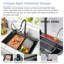 Évier de cuisine en cascade 33 po avec robinet escamotable noir