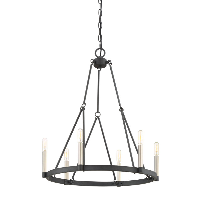 Lustre de roue de style bougie 6 lumières Lopes