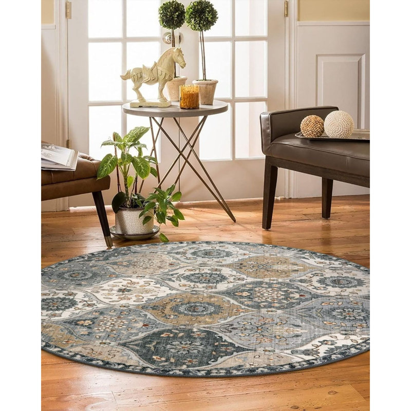 Moroccan Kitchen Rug, Ultra-Thin Soft Washable Oriental Non-Slip Hallway Rug Indoor Throw Carpet For Entryway Bedroom Laundry Room Foyer, Grey