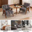 Chaise avec accoudoirs Mid-Century moderne et capitonnée (ensemble de 2)-724496814