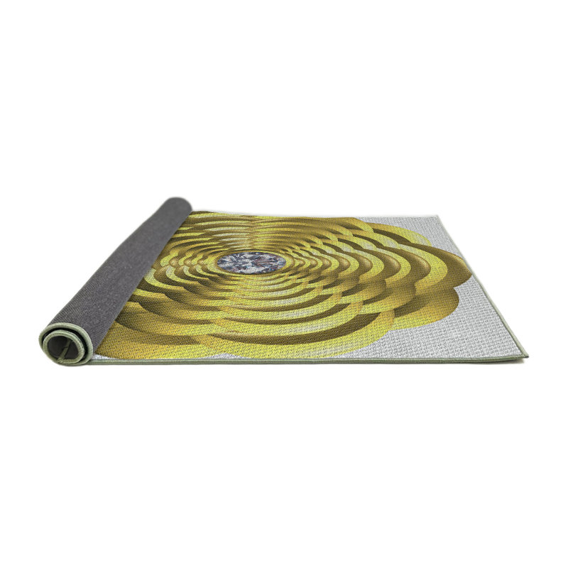 Tapis jaune tissé à la machine, Rectangle 5 pi x 7 pi