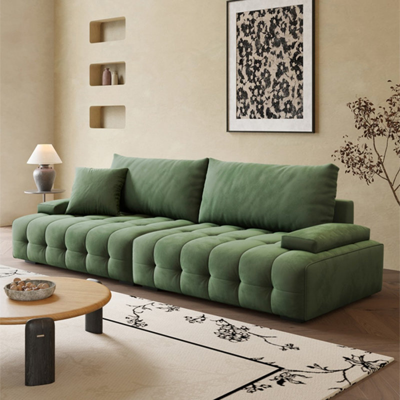 Coussin modulaire vert 100% polyester, H 33,46 po x l 93,7 po x P 39,37 po, Vert