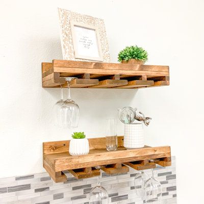 Bouley Solid Wood Wall Mounted Wine Glass Rack