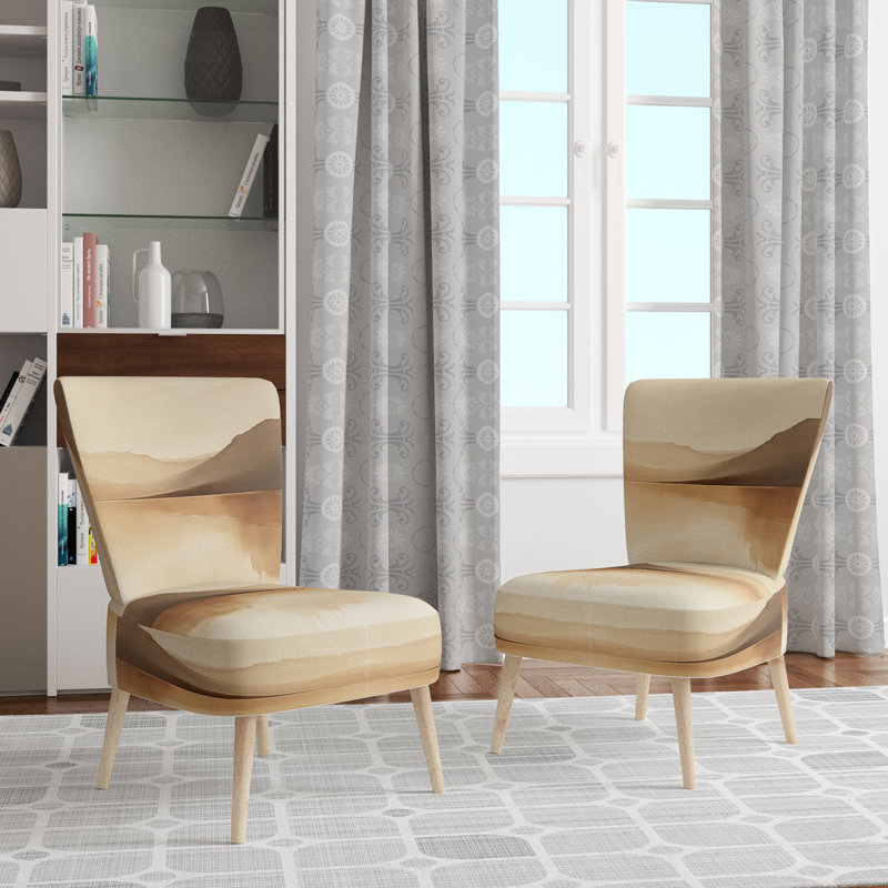 Chaise d'appoint Mountains - Lake Horizon, paysage paisible avec chaise d'appoint Peaks, Side Chair Armless