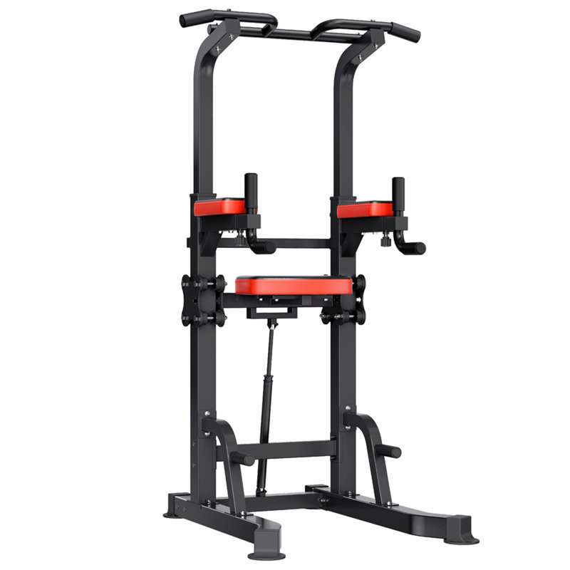 Barre de traction, poste de trempage pour tour électrique de 330 lb, poste de trempage d'entraînement avec base stable en forme de H et plateforme d'assistance, support réglable à 9 niveaux pour le dos, coudières réglables à 3 niveaux