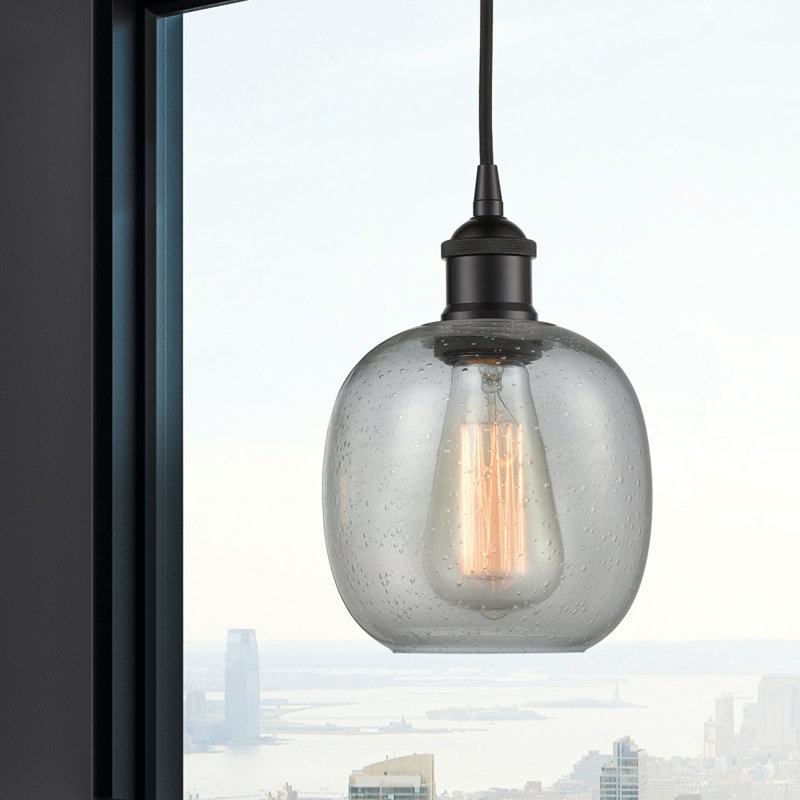 Luminaire suspendu simple à 1 lumière Amila, Noir