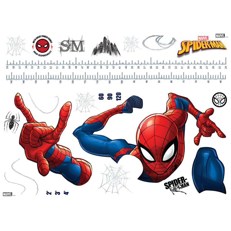 Marvel Spider-Man Growth Chart Peel & Stick Wall Decal Set