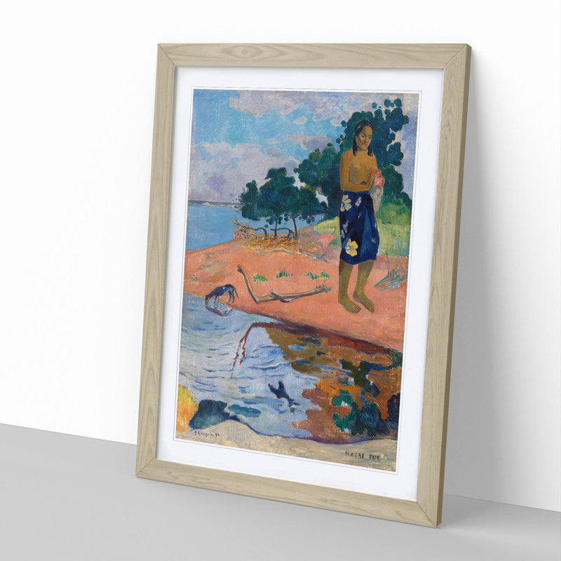 Haere Pape by Paul Gauguin - Framed Print, 65cm H x 48cm W x 2cm D, Oak Framed