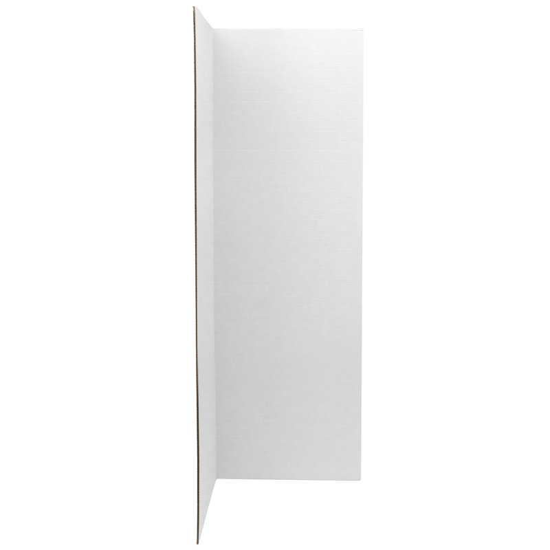 3 ft. Short White Cardboard Folding Screen with 3 Panels