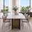 78" Rectangular Sintered Stone Dining Table, White Top with Brushed Antique Base
