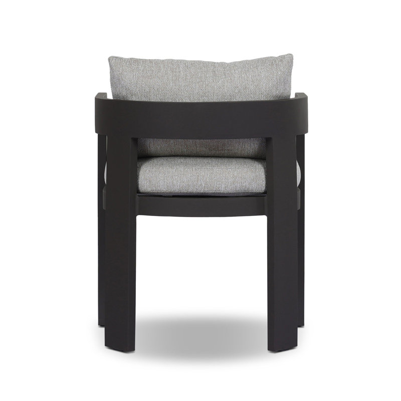 Jackson Outdoor Dining Armchair, Concha Fog/Dark Gray