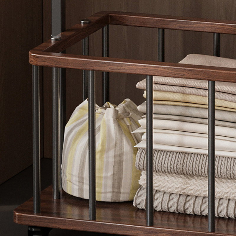 Panier de rangement mobile en acier inoxydable
