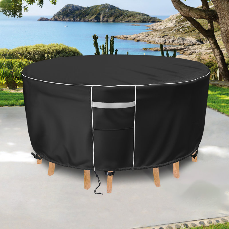 90 in. Outdoor Round Table Cover Waterproof Round Patio Cover for All Weather-90 in. x 40 in.