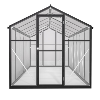 Guarded Greenhouse For Plant Growth In Garden, Backyard, Polycarbonate With Secure Lock And Control Balcony