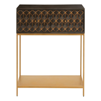 115cm Solid Wood Top Console Table