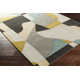 Gaye Geometric Handmade Tufted Wool Gray/Khaki/Teal Area Rug