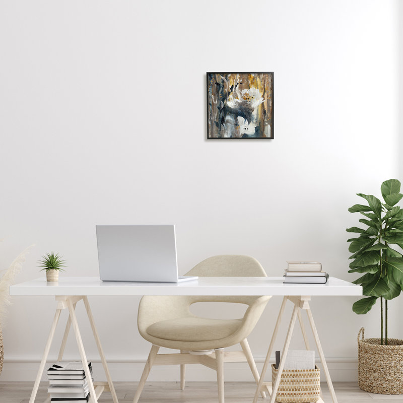 Art mural moderne sur toile en pétales floraux en cascade XL moderne par K. Nari, H 12 po x l 12 po x P 1,5 po