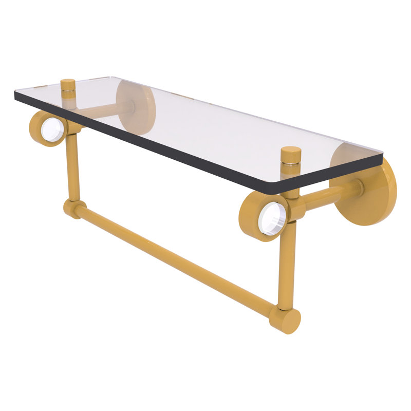Tablette flottante avec barre à serviettes Clearview, H 6,2 po x l 16 po x P 5,65 po, Or espagnol