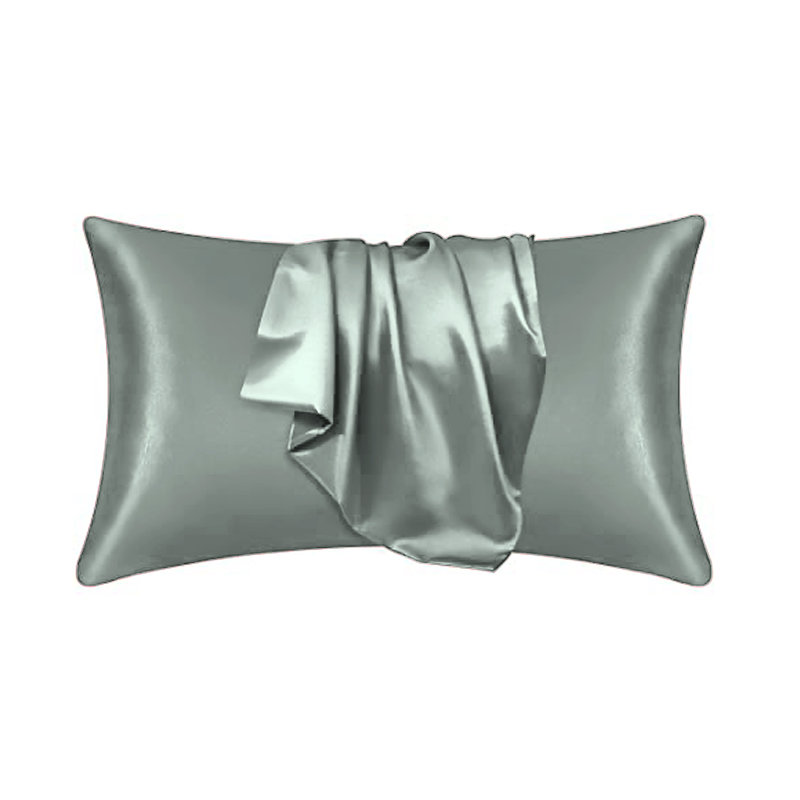 Aieshia 100% Satin Envelope Pillow Case, Silver